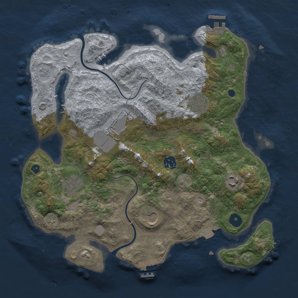 Rust Map: Procedural Map, Size: 3500, Seed: 1180407276, 13 Monuments