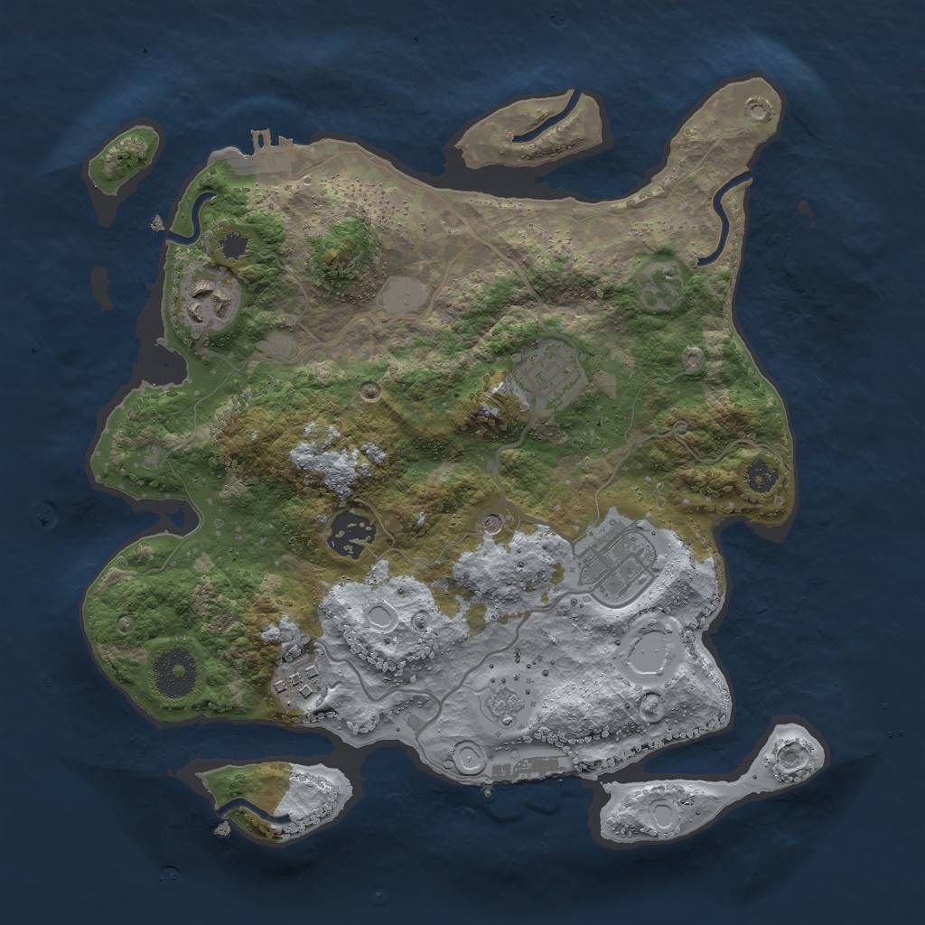 Rust Map: Procedural Map, Size: 3000, Seed: 465665059, 14 Monuments