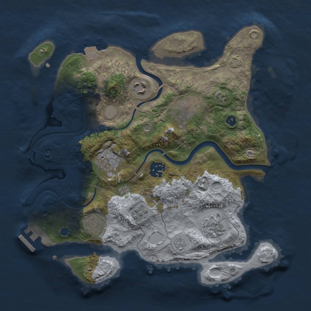 Rust Map: Procedural Map, Size: 3000, Seed: 465665059, 12 Monuments