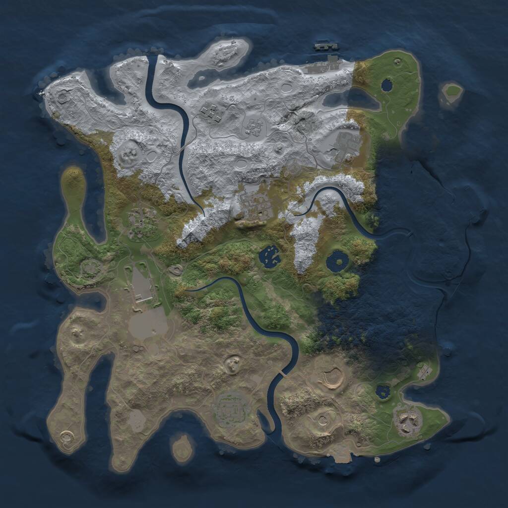 Rust Map: Procedural Map, Size: 3500, Seed: 234759325, 15 Monuments