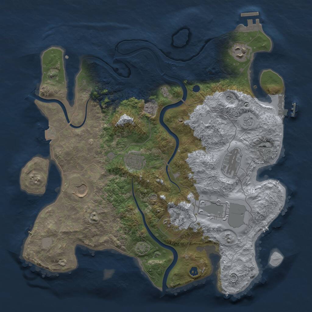 Rust Map: Procedural Map, Size: 3500, Seed: 1902293515, 13 Monuments