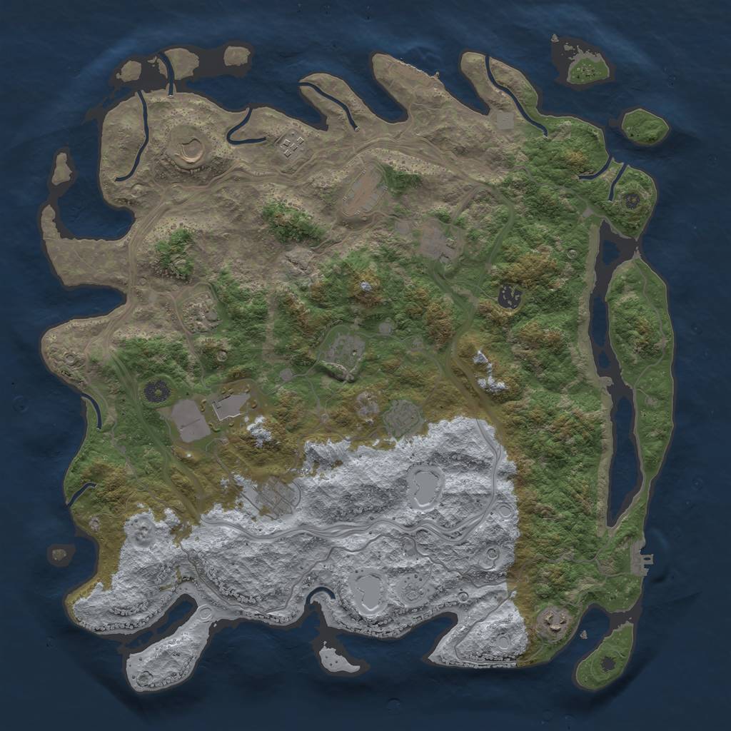 Rust Map: Procedural Map, Size: 4500, Seed: 50515970, 20 Monuments