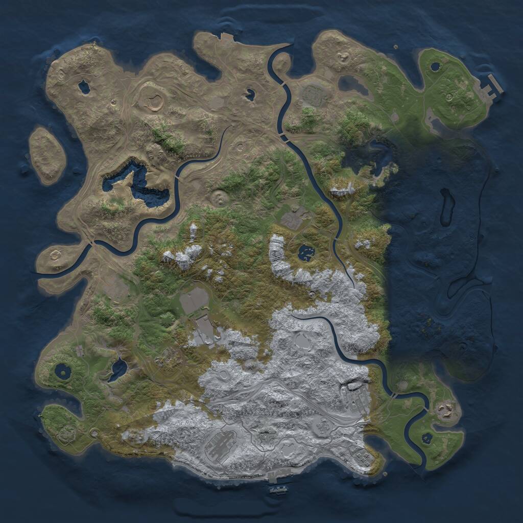 Rust Map: Procedural Map, Size: 4800, Seed: 423605431, 17 Monuments