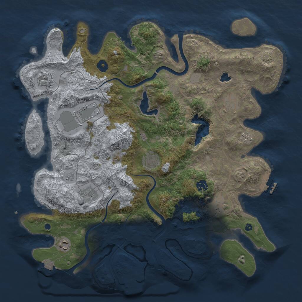 Rust Map: Procedural Map, Size: 4000, Seed: 140, 15 Monuments