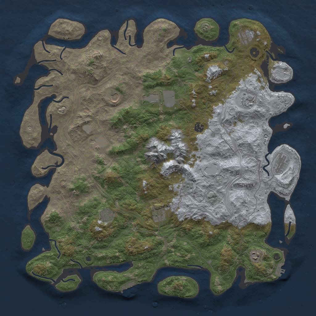 Rust Map: Procedural Map, Size: 5000, Seed: 1812051178, 20 Monuments