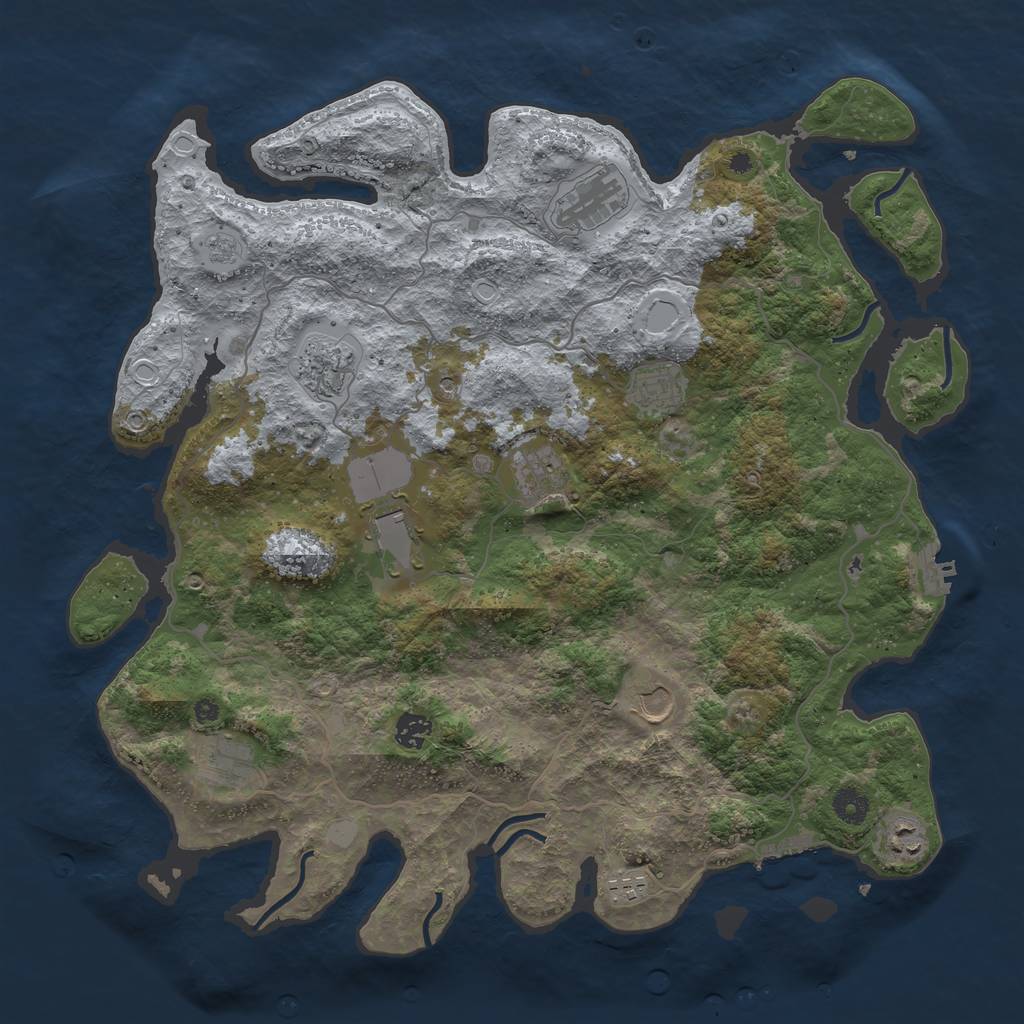 Rust Map: Procedural Map, Size: 4200, Seed: 2067624988, 19 Monuments