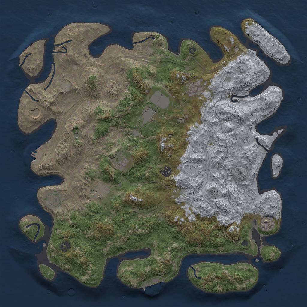 Rust Map: Procedural Map, Size: 4250, Seed: 1193171331, 19 Monuments