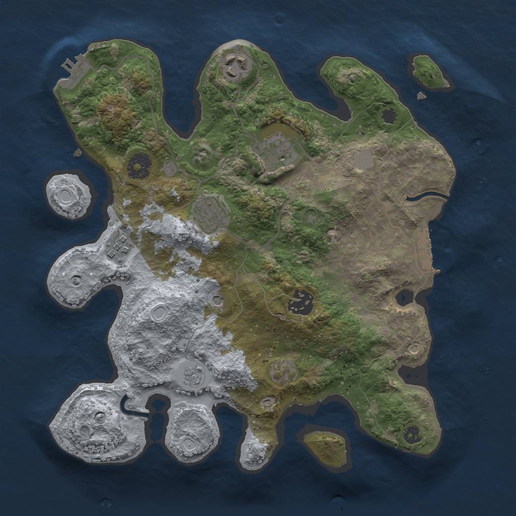 Rust Map: Procedural Map, Size: 3000, Seed: 67386547, 14 Monuments
