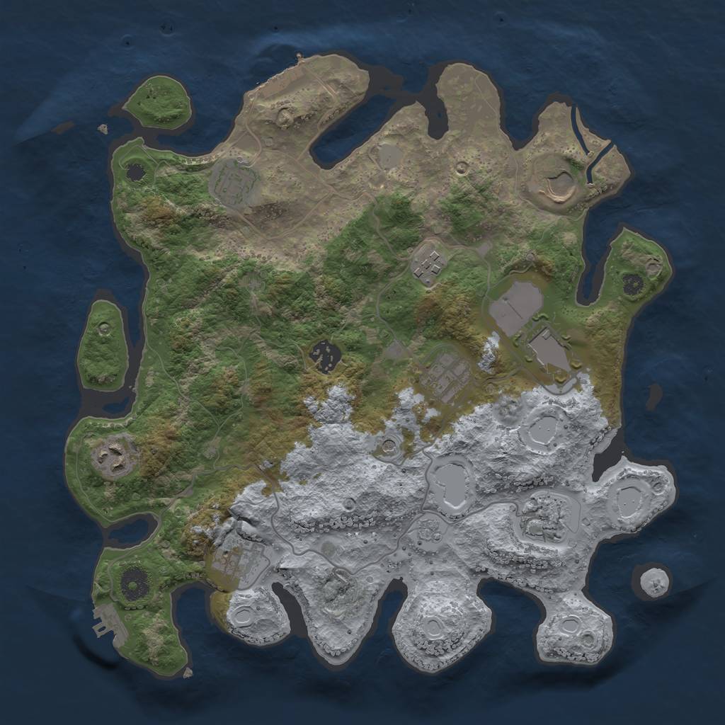 Rust Map: Procedural Map, Size: 3500, Seed: 903667380, 18 Monuments