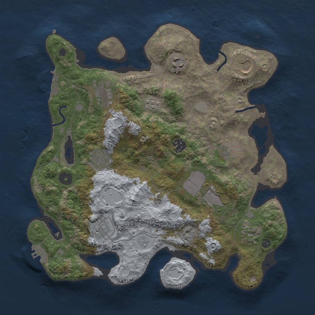 Rust Map: Procedural Map, Size: 3500, Seed: 1790331176, 19 Monuments