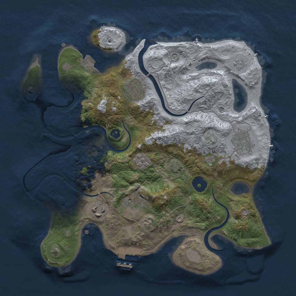 Rust Map: Procedural Map, Size: 3000, Seed: 1960260554, 10 Monuments