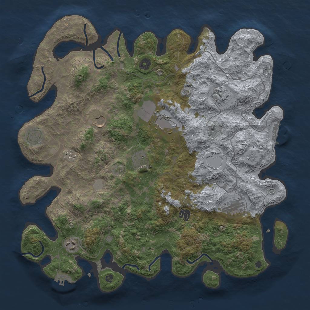Rust Map: Procedural Map, Size: 4000, Seed: 14626, 18 Monuments