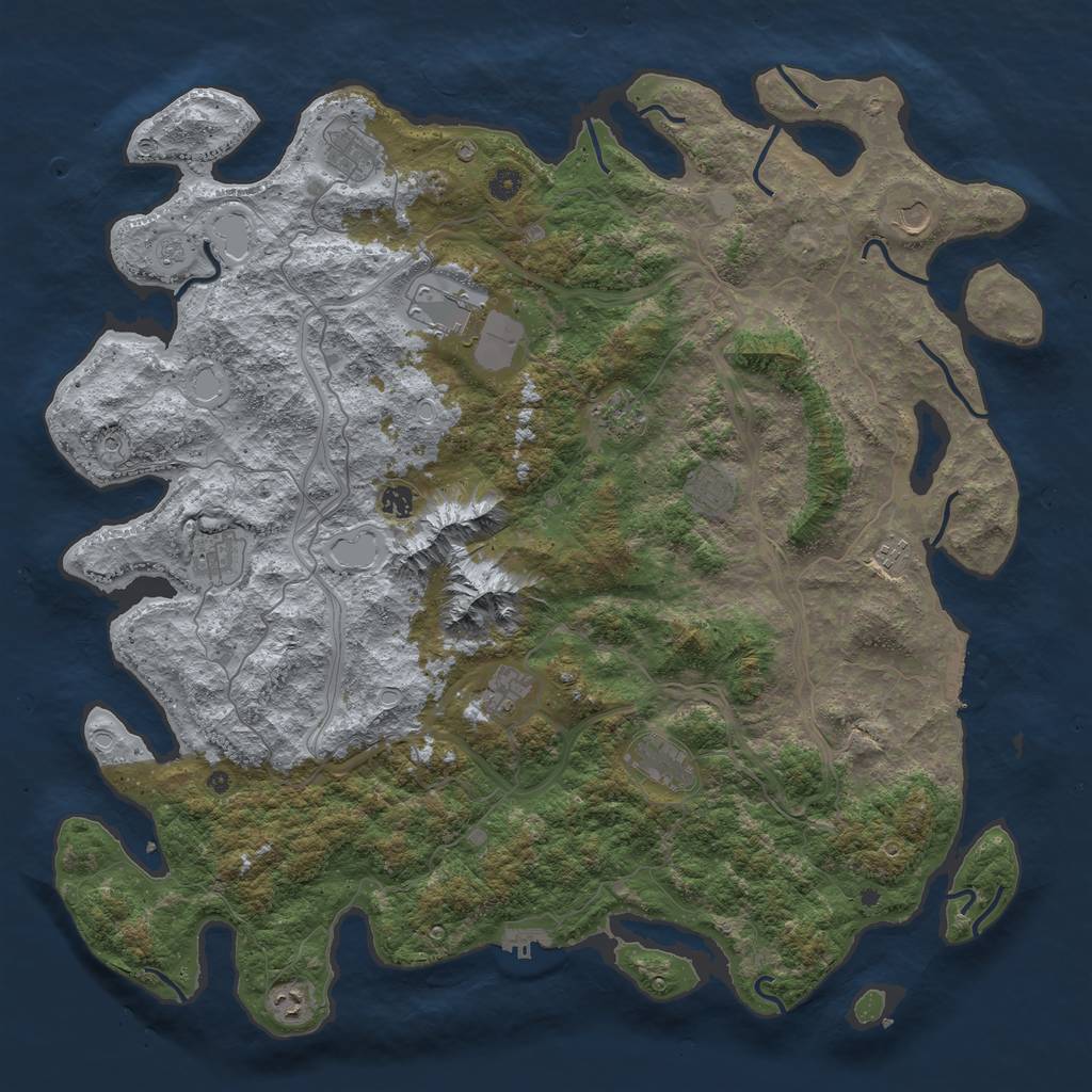 Rust Map: Procedural Map, Size: 5000, Seed: 57234892, 20 Monuments