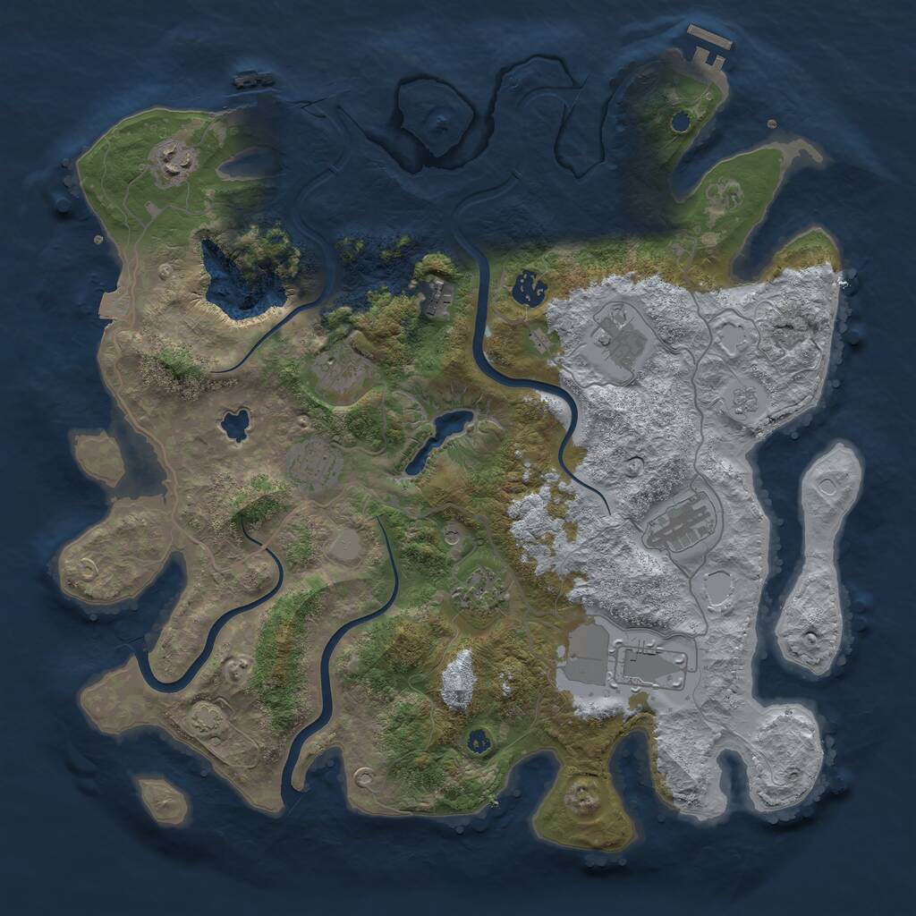 Rust Map: Procedural Map, Size: 4000, Seed: 312622, 15 Monuments