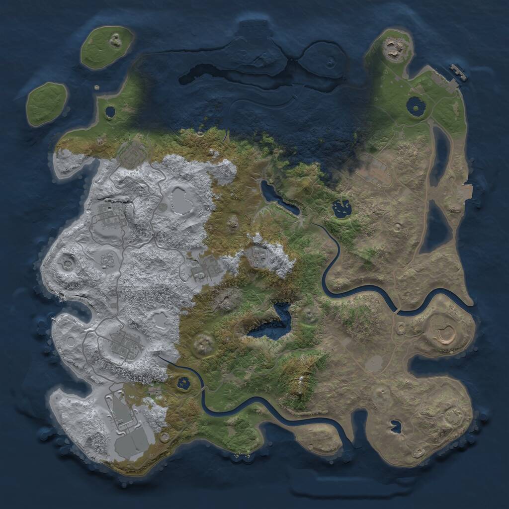 Rust Map: Procedural Map, Size: 4000, Seed: 1963652589, 16 Monuments