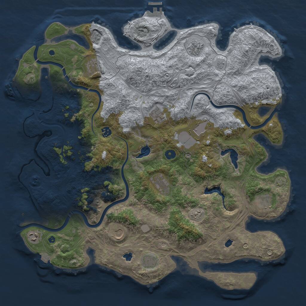 Rust Map: Procedural Map, Size: 4500, Seed: 235921, 17 Monuments
