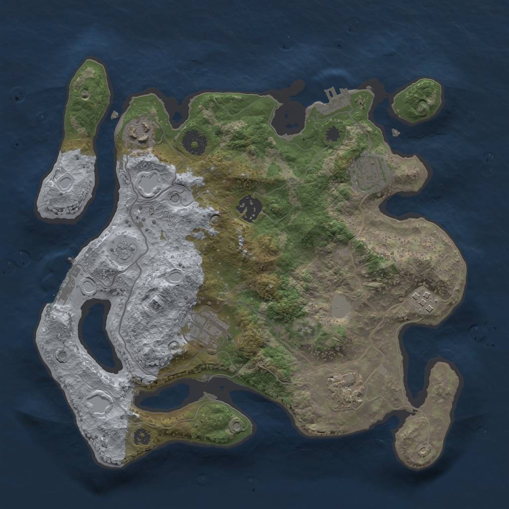 Rust Map: Procedural Map, Size: 3081, Seed: 46546456, 15 Monuments