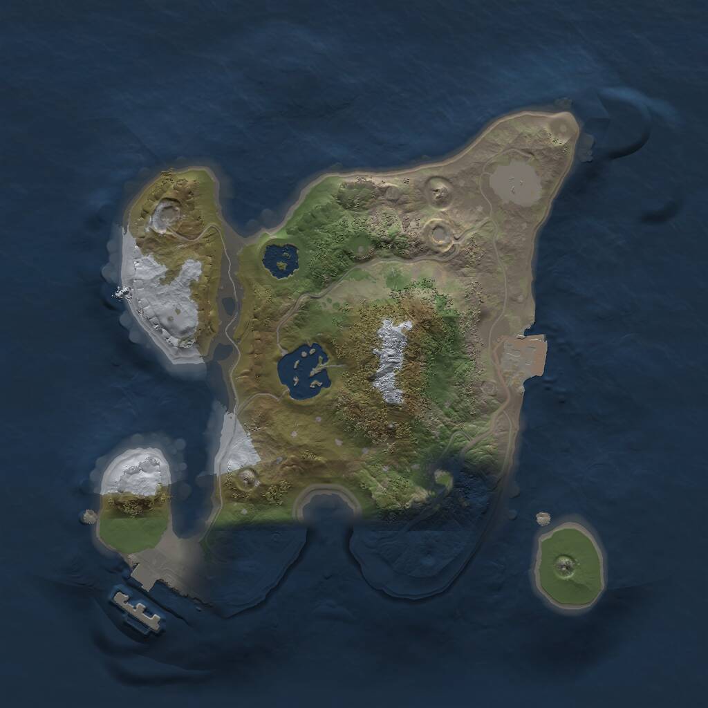 Rust Map: Procedural Map, Size: 2000, Seed: 1763999421, 3 Monuments