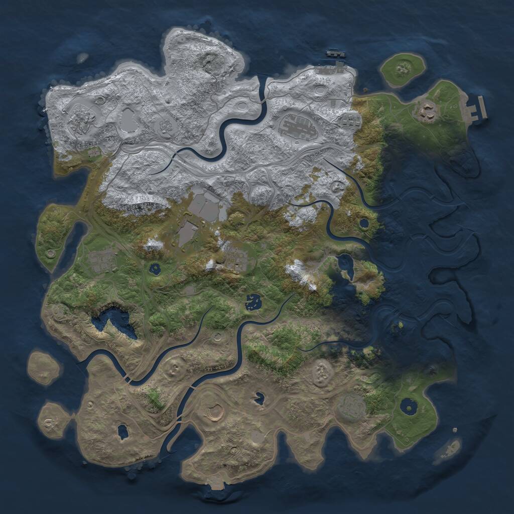 Rust Map: Procedural Map, Size: 4500, Seed: 1584786, 16 Monuments