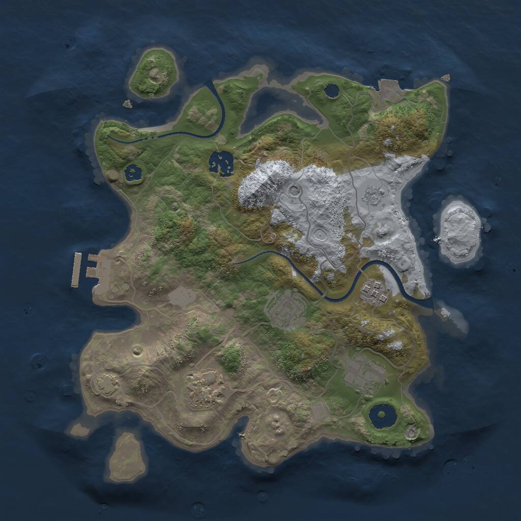 Rust Map: Procedural Map, Size: 3000, Seed: 337523284, 10 Monuments