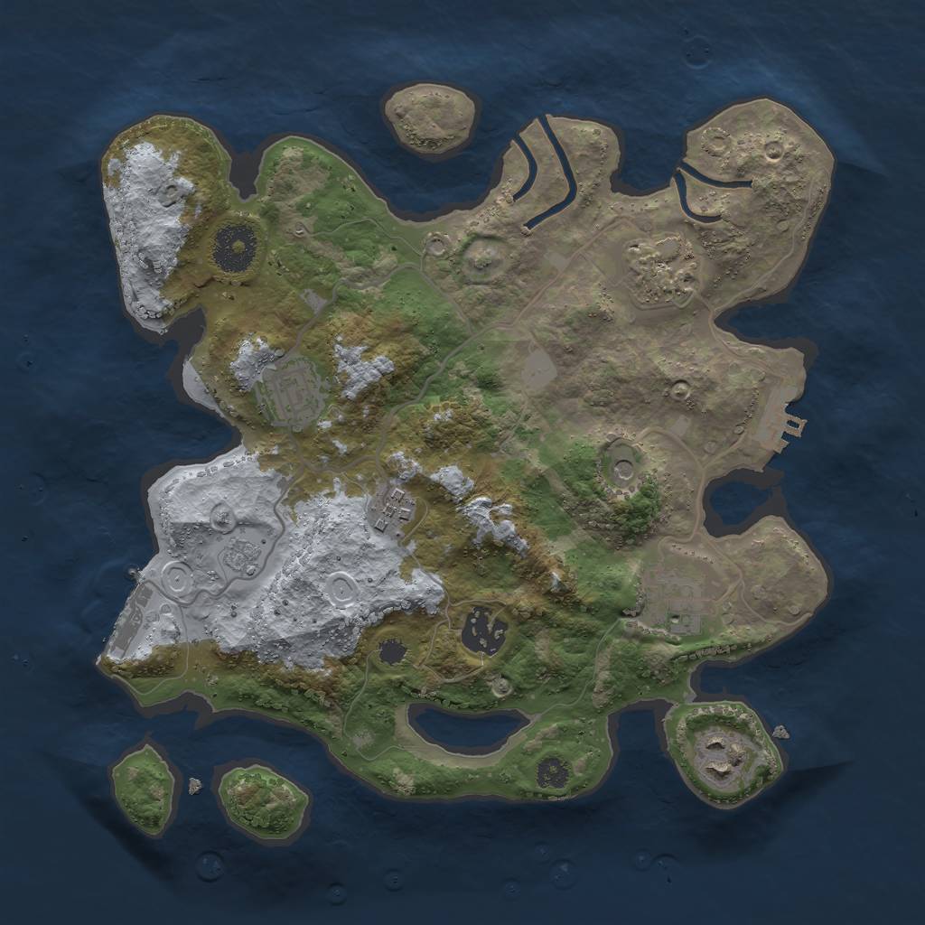 Rust Map: Procedural Map, Size: 3000, Seed: 2104604881, 15 Monuments