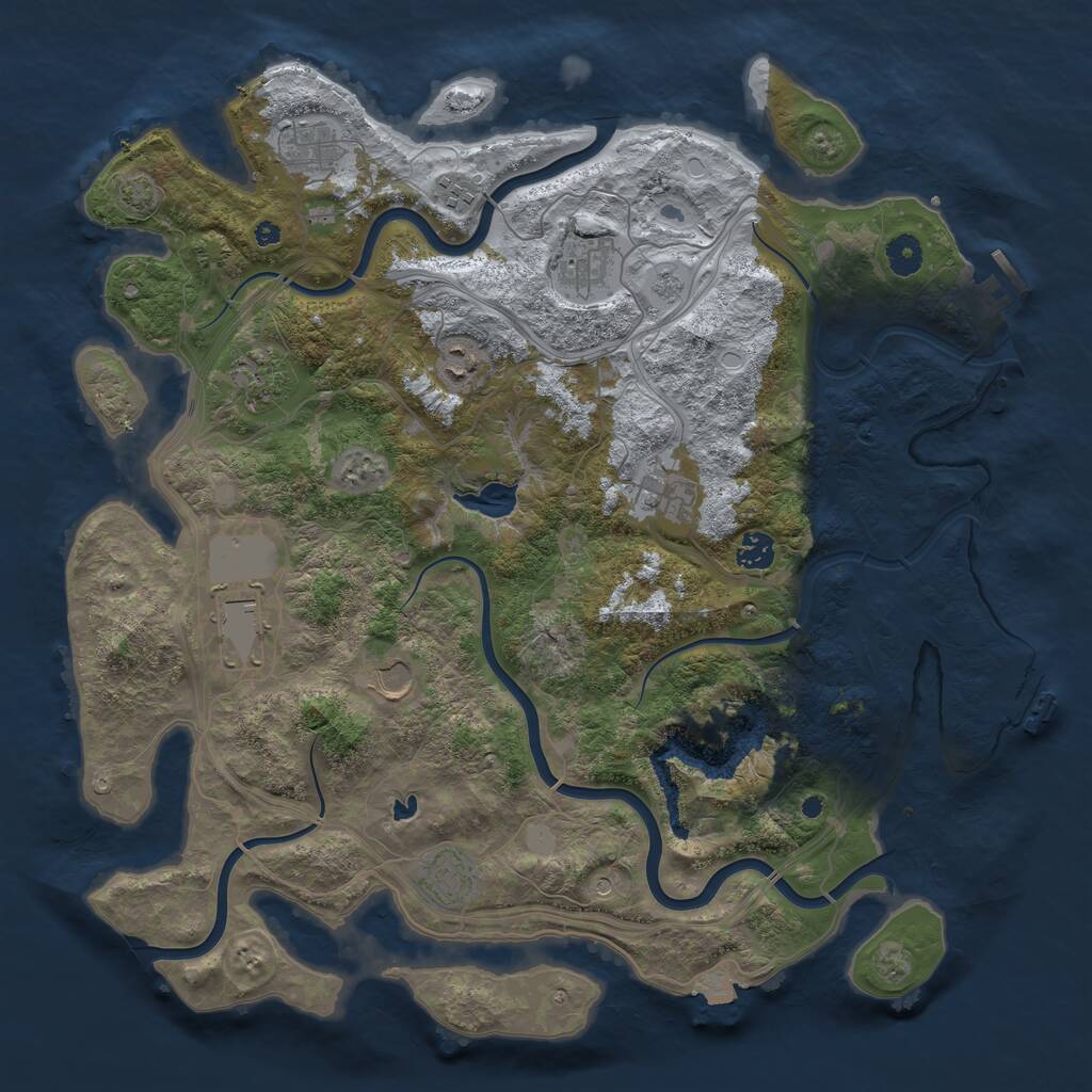 Rust Map: Procedural Map, Size: 4250, Seed: 1190010069, 16 Monuments