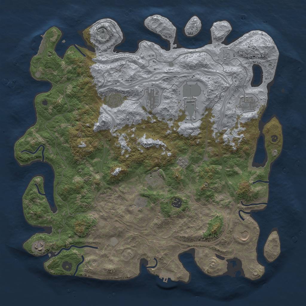 Rust Map: Procedural Map, Size: 4500, Seed: 1996102335, 19 Monuments