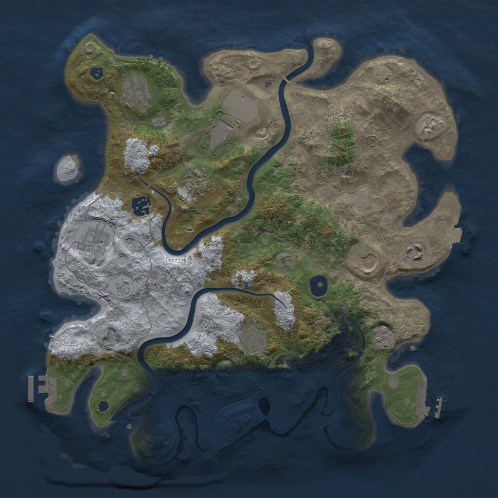 Rust Map: Procedural Map, Size: 3800, Seed: 66447409, 15 Monuments