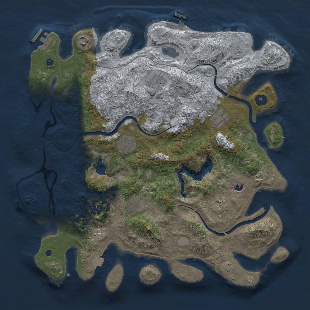 Rust Map: Procedural Map, Size: 4000, Seed: 3789, 14 Monuments