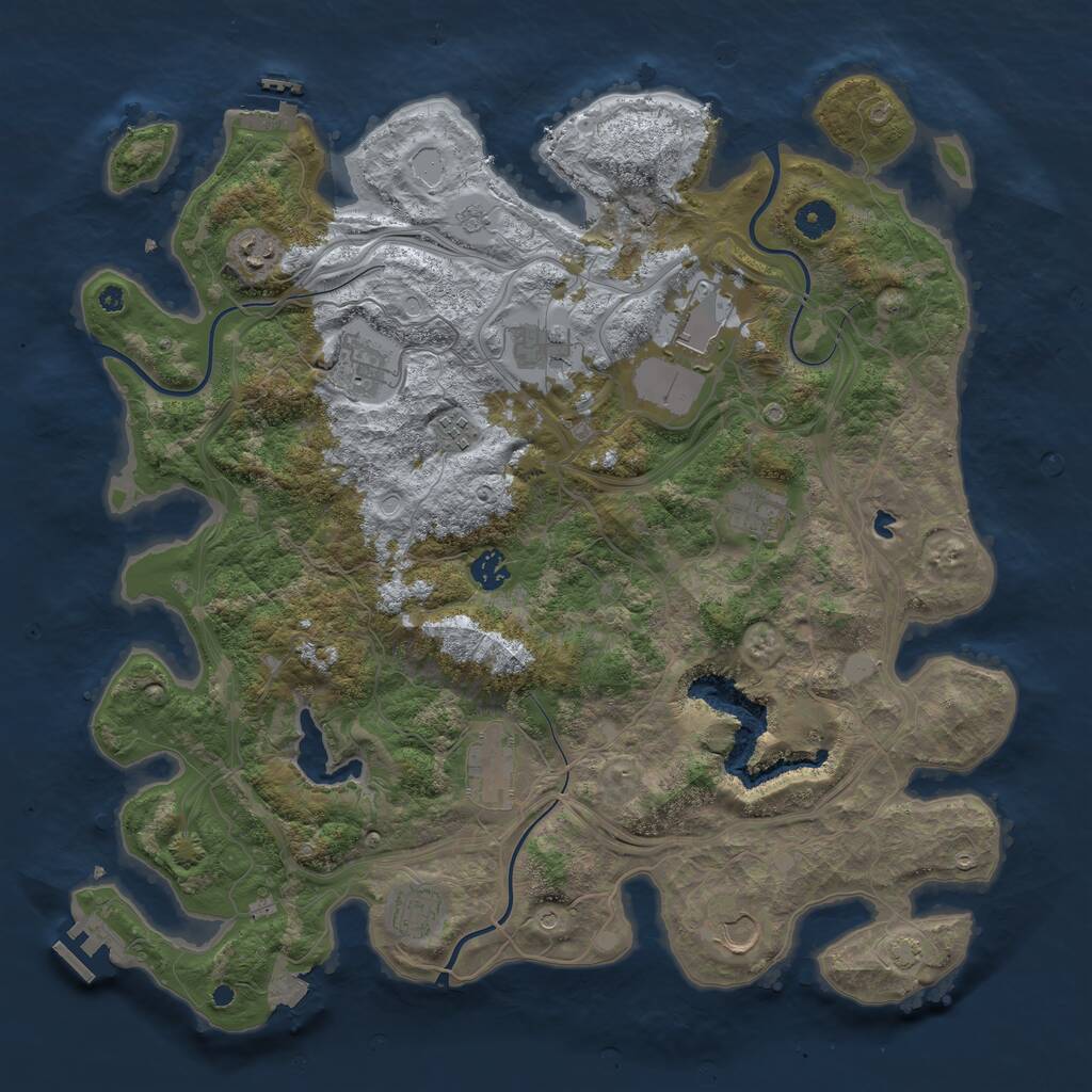 Rust Map: Procedural Map, Size: 4260, Seed: 2192, 16 Monuments