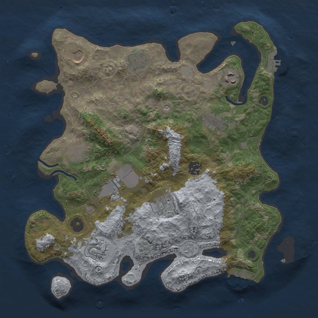 Rust Map: Procedural Map, Size: 3500, Seed: 232729425, 19 Monuments