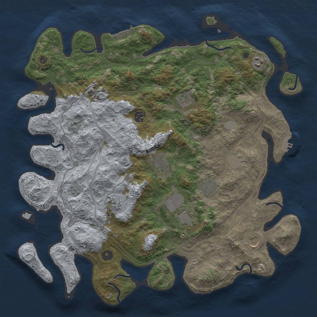 Rust Map: Procedural Map, Size: 4300, Seed: 612284368, 19 Monuments