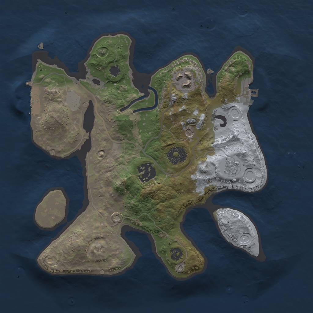 Rust Map: Procedural Map, Size: 2500, Seed: 458895668, 11 Monuments