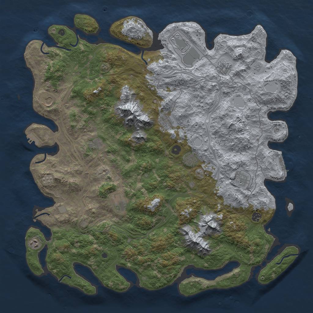 Rust Map: Procedural Map, Size: 5000, Seed: 873859056, 20 Monuments