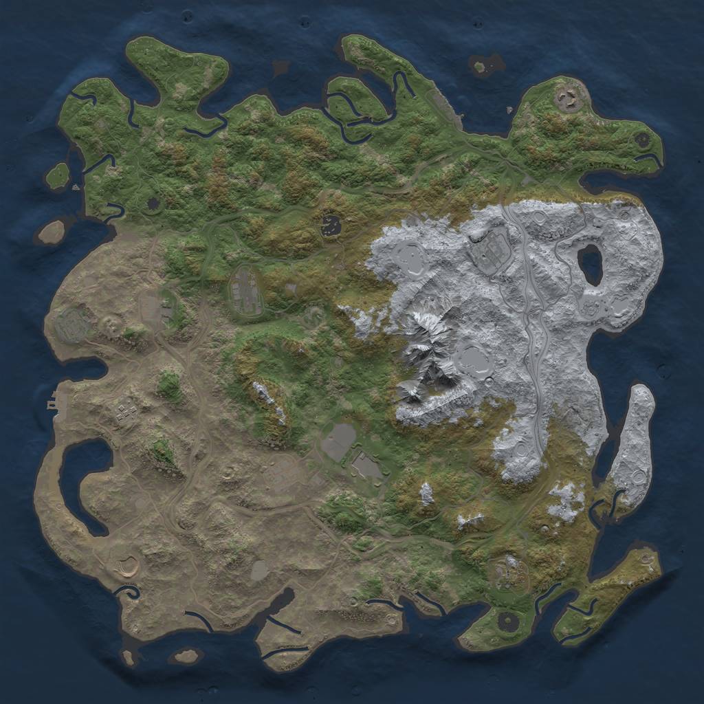 Rust Map: Procedural Map, Size: 5000, Seed: 1062022, 20 Monuments