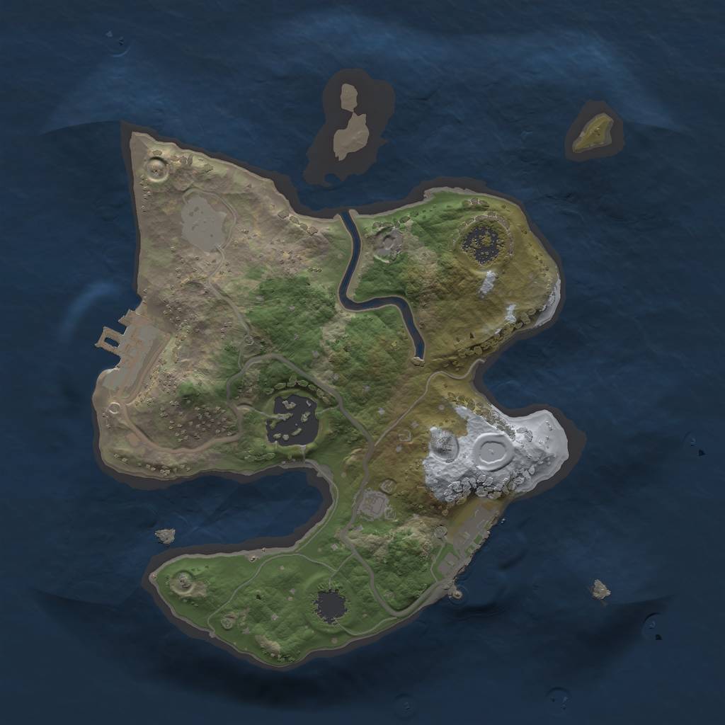 Rust Map: Procedural Map, Size: 2000, Seed: 202738190, 8 Monuments