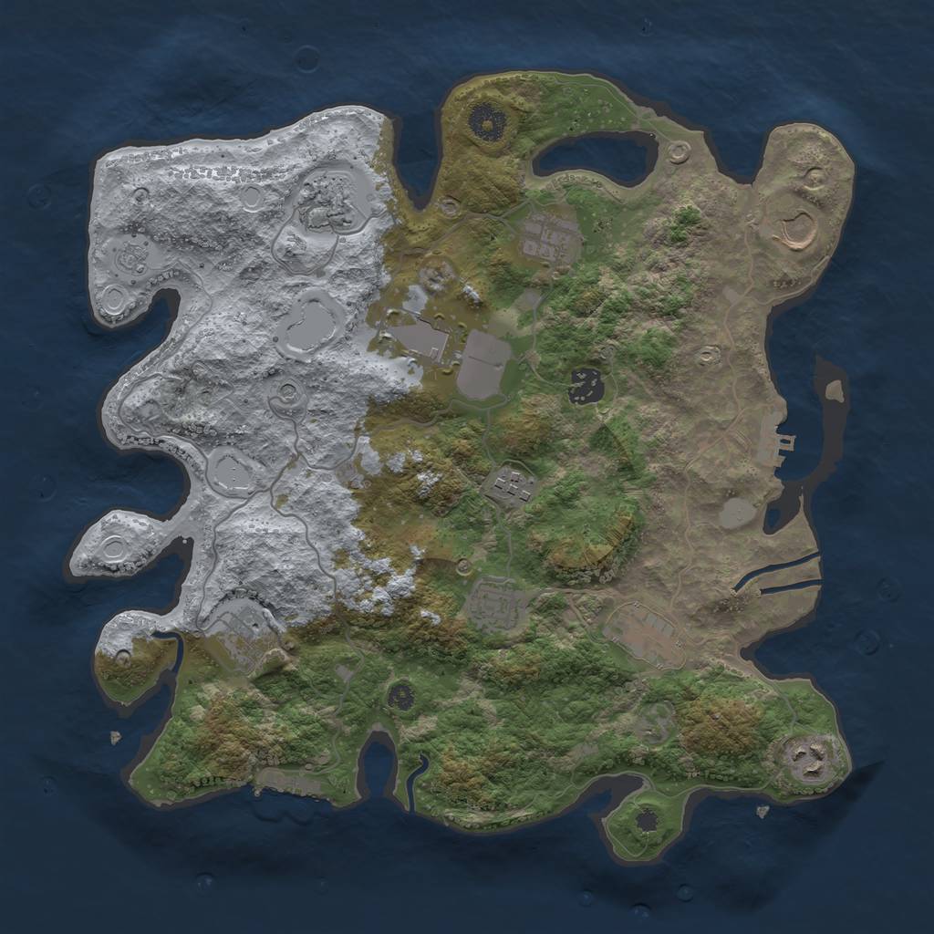 Rust Map: Procedural Map, Size: 3700, Seed: 6676776, 19 Monuments