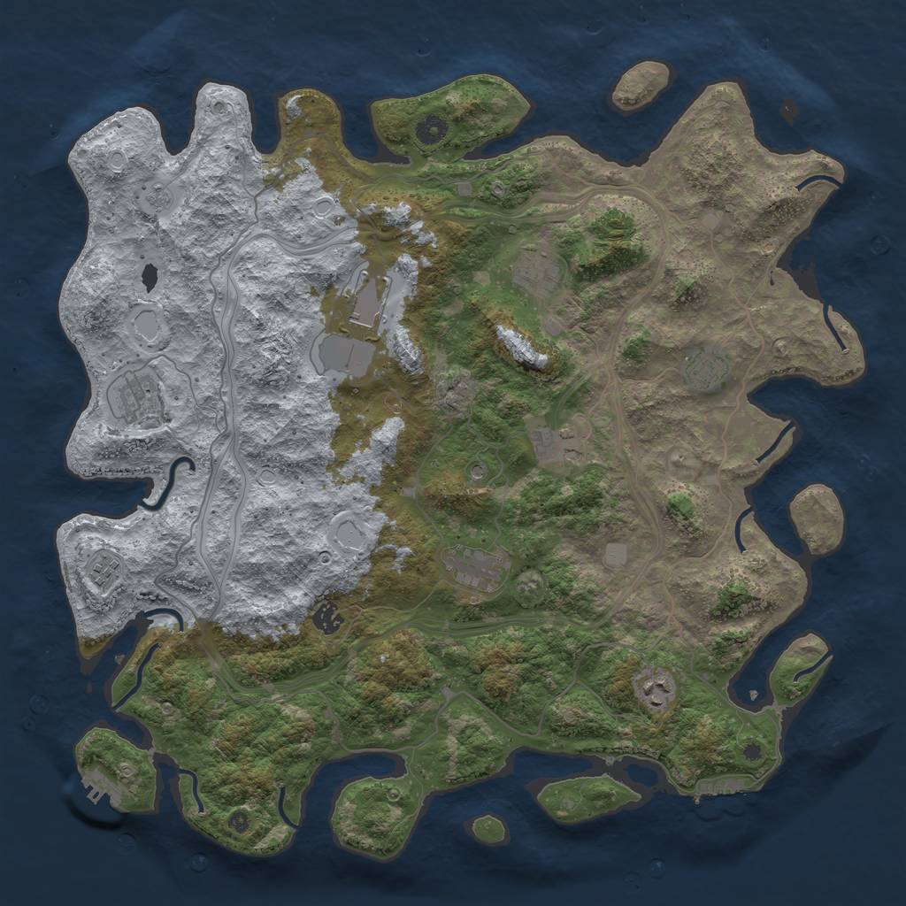 Rust Map: Procedural Map, Size: 4500, Seed: 154625, 18 Monuments