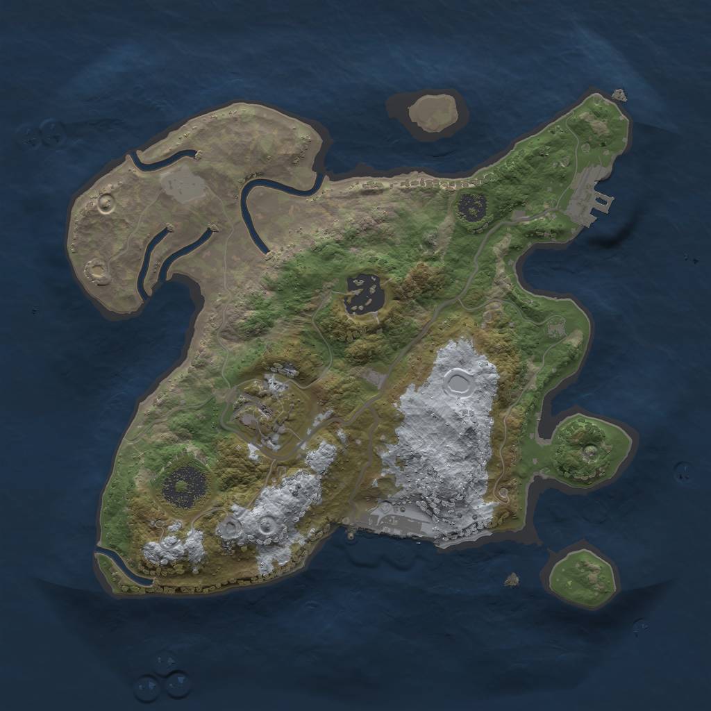 Rust Map: Procedural Map, Size: 2500, Seed: 214214, 9 Monuments