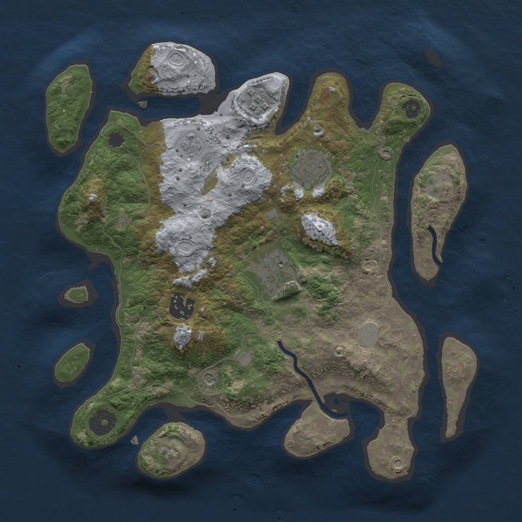 Rust Map: Procedural Map, Size: 3000, Seed: 58171778, 11 Monuments