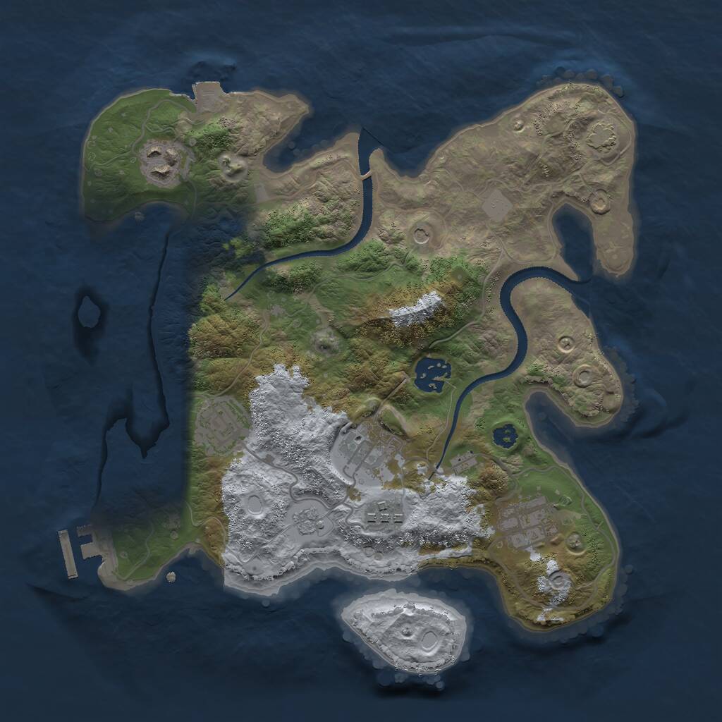 Rust Map: Procedural Map, Size: 3000, Seed: 1256693612, 11 Monuments