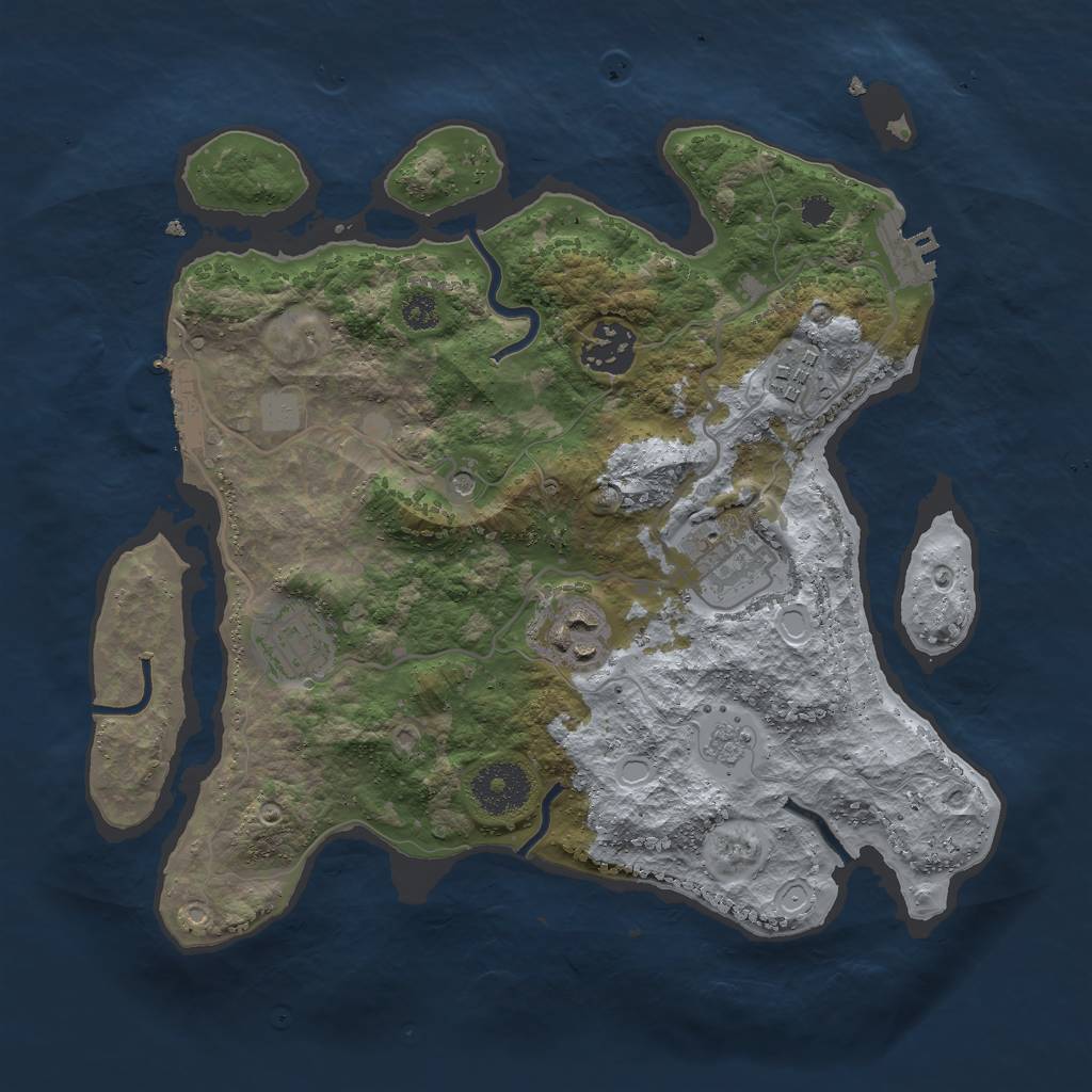 Rust Map: Procedural Map, Size: 3000, Seed: 56548406, 14 Monuments