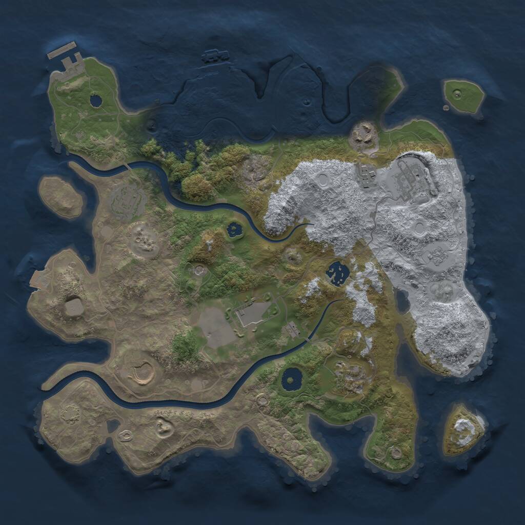 Rust Map: Procedural Map, Size: 3500, Seed: 748, 14 Monuments