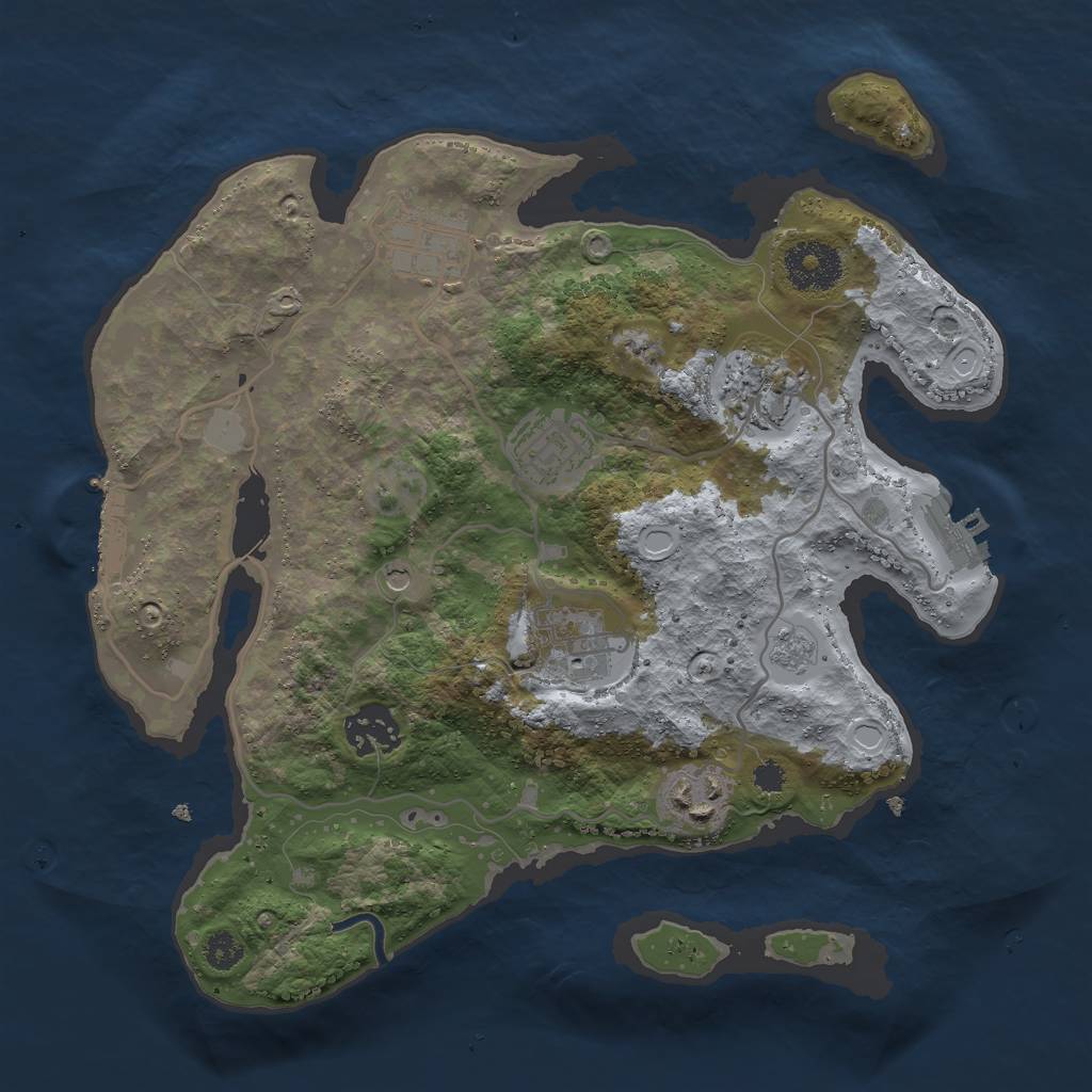 Rust Map: Procedural Map, Size: 3000, Seed: 1368082531, 15 Monuments