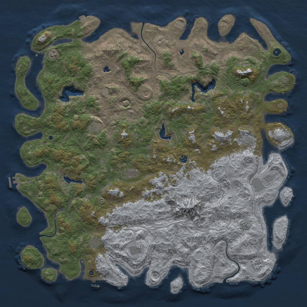 Rust Map: Procedural Map, Size: 6000, Seed: 738064700, 17 Monuments