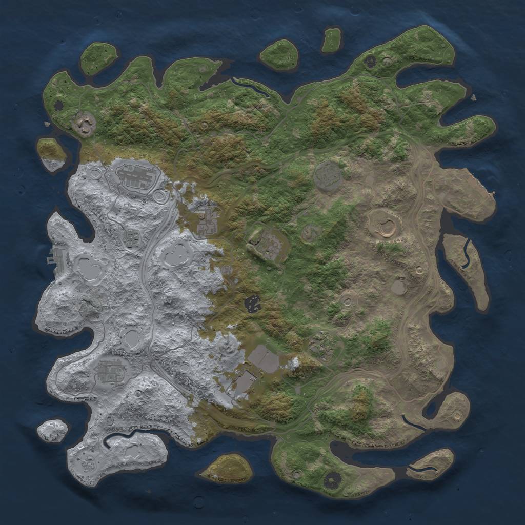 Rust Map: Procedural Map, Size: 4500, Seed: 1529192460, 20 Monuments