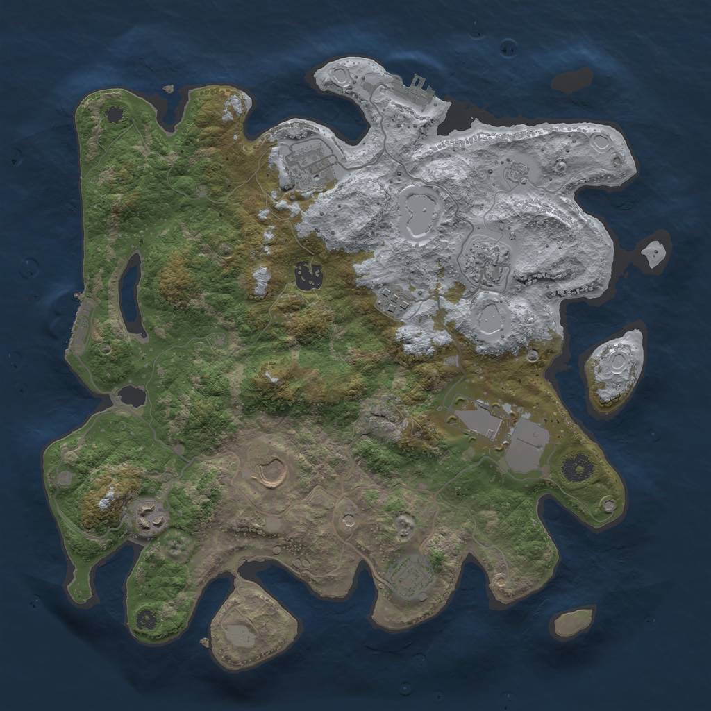 Rust Map: Procedural Map, Size: 3600, Seed: 269876961, 17 Monuments