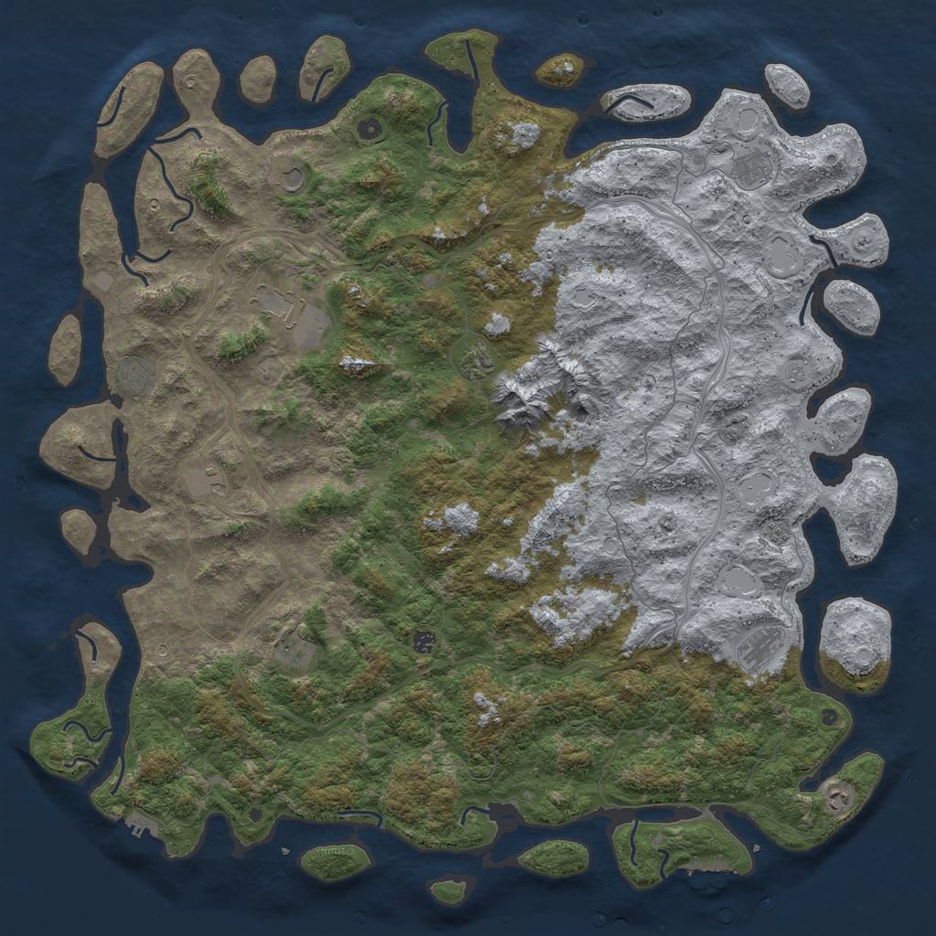 Rust Map: Procedural Map, Size: 6000, Seed: 2354723, 20 Monuments