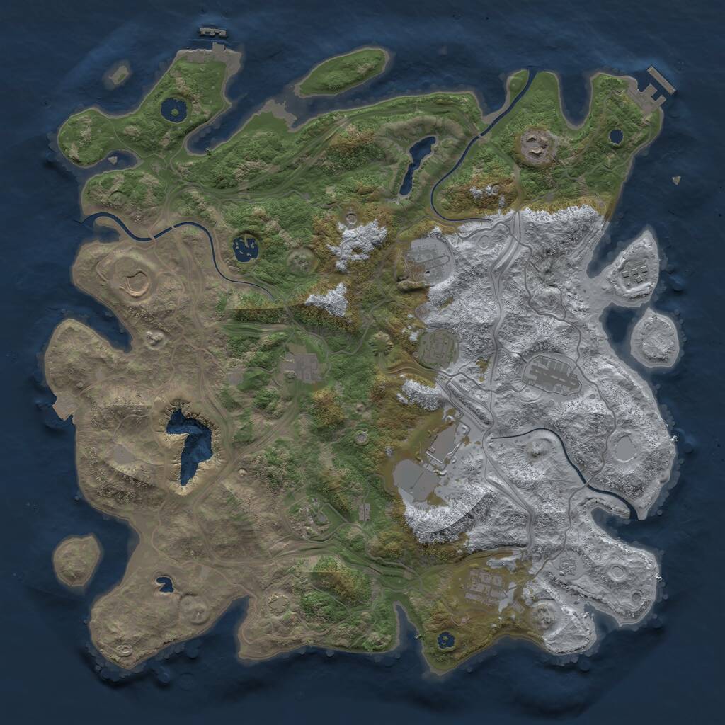 Rust Map: Procedural Map, Size: 4250, Seed: 2101383997, 17 Monuments