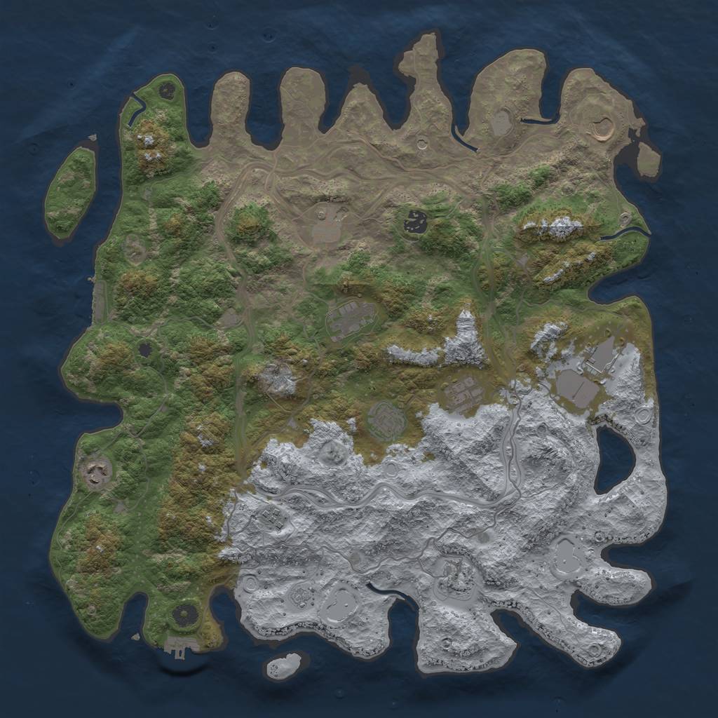 Rust Map: Procedural Map, Size: 4500, Seed: 5346546, 19 Monuments
